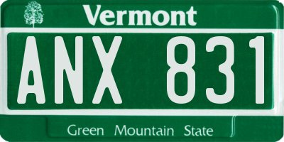 VT license plate ANX831