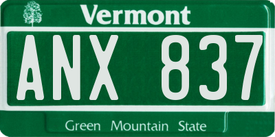 VT license plate ANX837