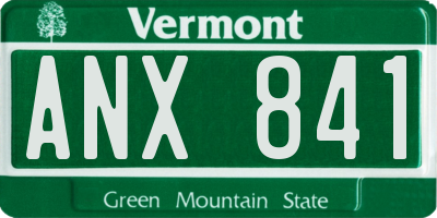 VT license plate ANX841