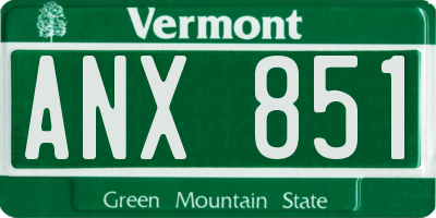 VT license plate ANX851