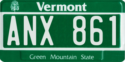 VT license plate ANX861