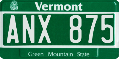 VT license plate ANX875