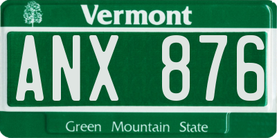 VT license plate ANX876