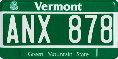 VT license plate ANX878
