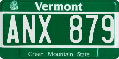 VT license plate ANX879