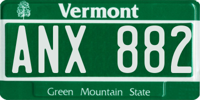 VT license plate ANX882