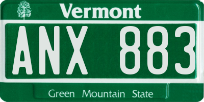 VT license plate ANX883