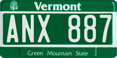 VT license plate ANX887