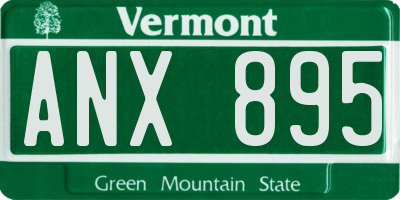 VT license plate ANX895