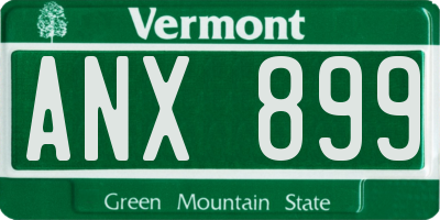 VT license plate ANX899