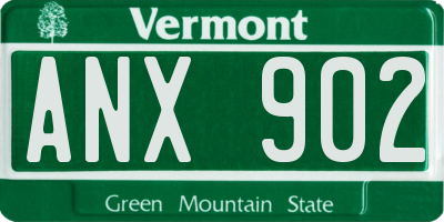 VT license plate ANX902