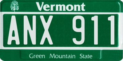 VT license plate ANX911
