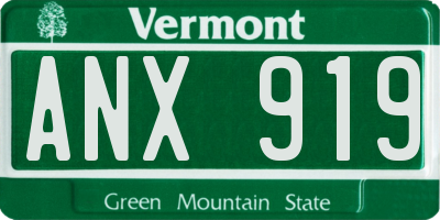 VT license plate ANX919
