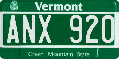 VT license plate ANX920