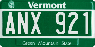 VT license plate ANX921