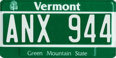 VT license plate ANX944