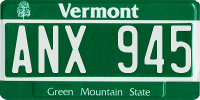 VT license plate ANX945