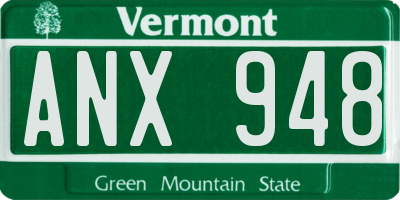 VT license plate ANX948