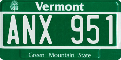 VT license plate ANX951