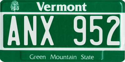 VT license plate ANX952