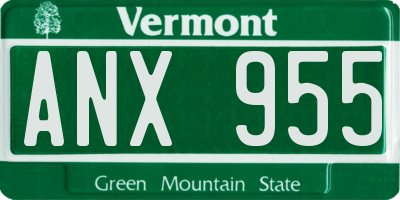 VT license plate ANX955