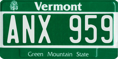 VT license plate ANX959
