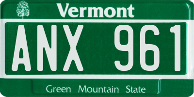 VT license plate ANX961
