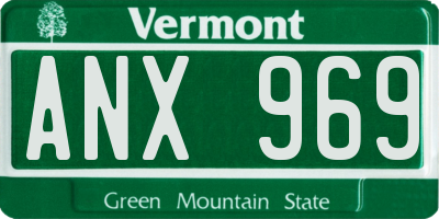 VT license plate ANX969