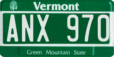 VT license plate ANX970