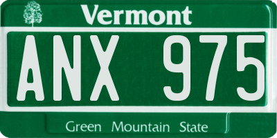 VT license plate ANX975
