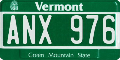 VT license plate ANX976