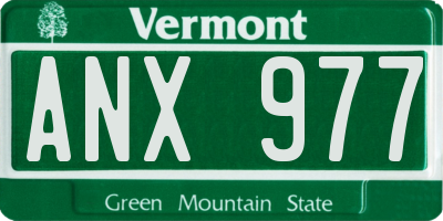 VT license plate ANX977
