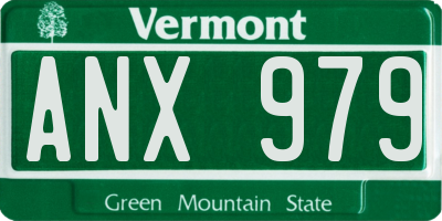 VT license plate ANX979