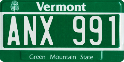 VT license plate ANX991