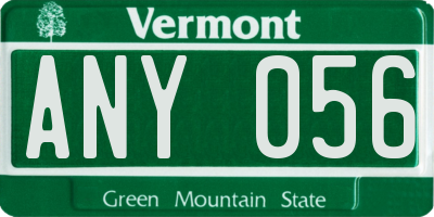 VT license plate ANY056