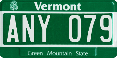 VT license plate ANY079