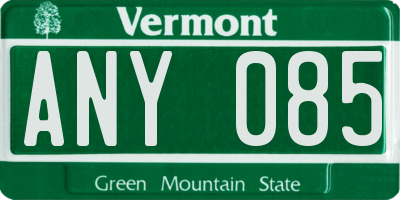 VT license plate ANY085