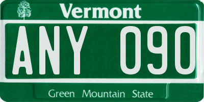 VT license plate ANY090