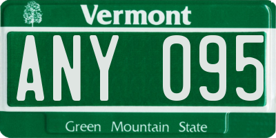 VT license plate ANY095