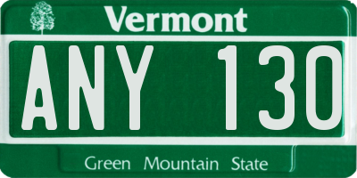 VT license plate ANY130