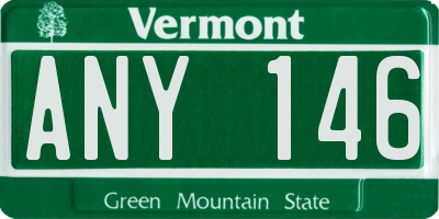 VT license plate ANY146