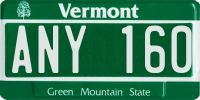 VT license plate ANY160