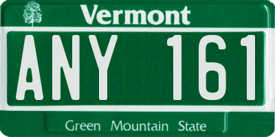 VT license plate ANY161