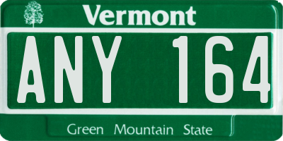 VT license plate ANY164