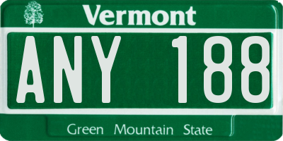 VT license plate ANY188