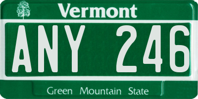 VT license plate ANY246