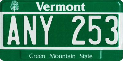 VT license plate ANY253
