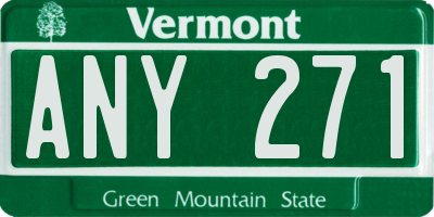 VT license plate ANY271