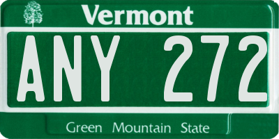 VT license plate ANY272