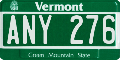 VT license plate ANY276